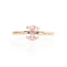 0.93ct Oval Pink Sapphire in 14k Rose Gold Evergreen Solitaire Ring