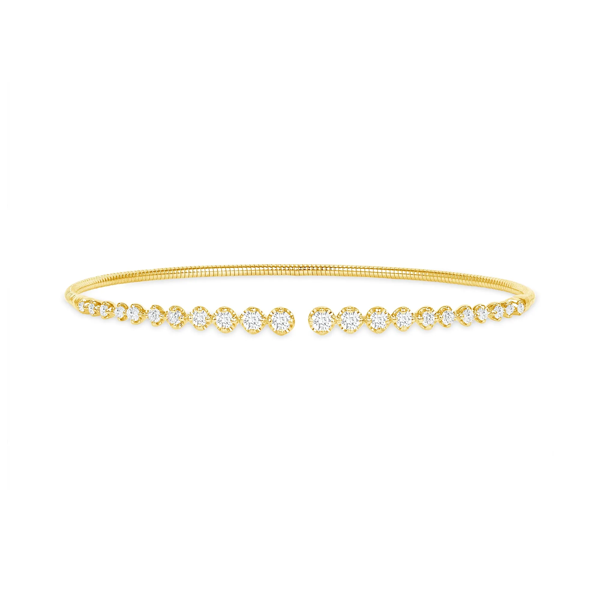 14k Gold Open Round Bangle