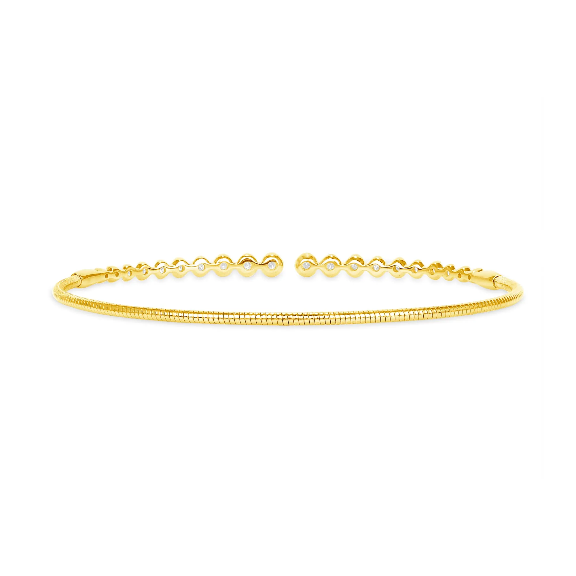 14k Gold Open Round Bangle