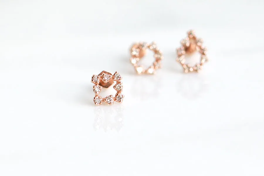 14k Solid Gold Natural Cognac Diamond Tragus Helix Conch Cartilage Barbell Earring Piercing