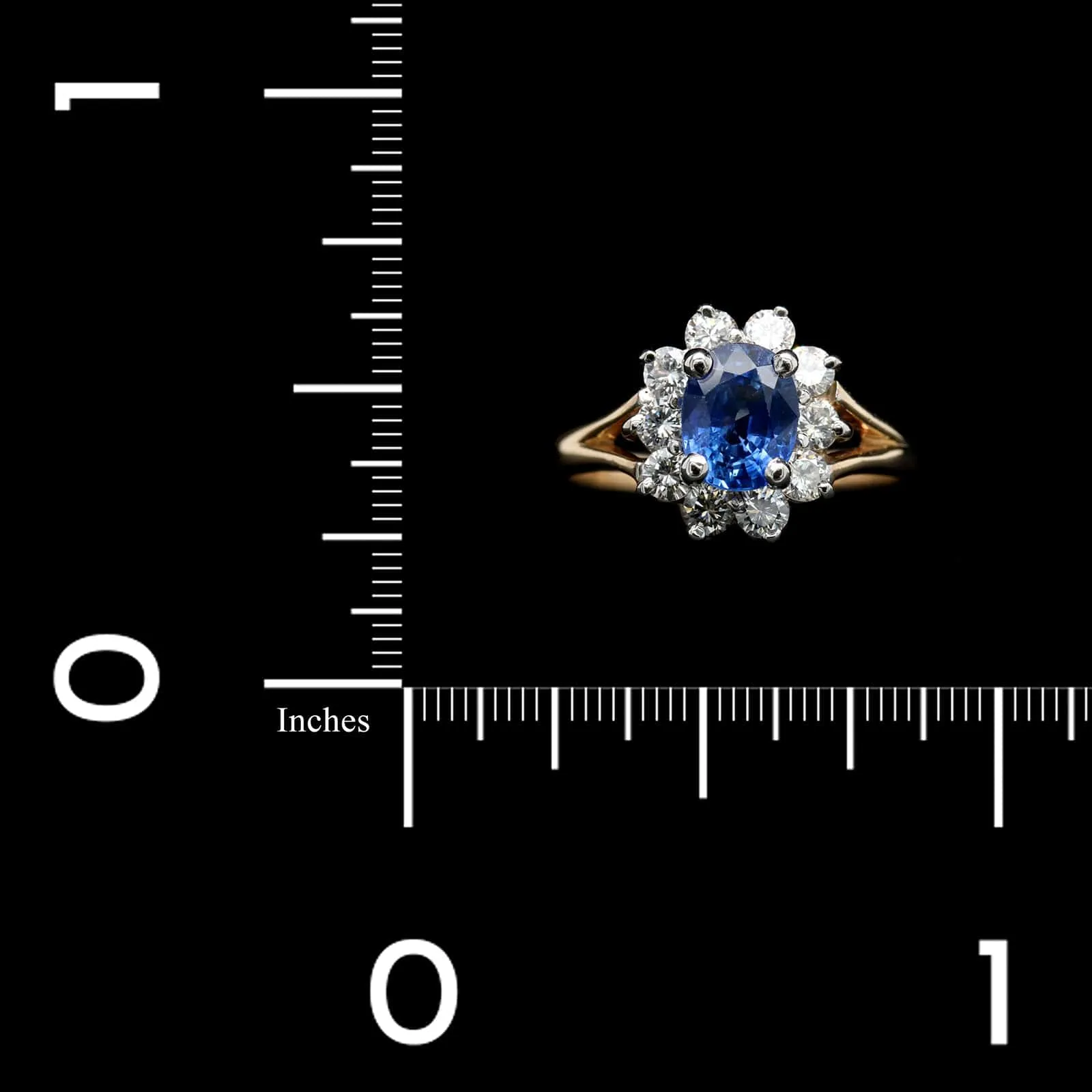 14K Two-tone Gold Estate Sapphire and Diamond Ring