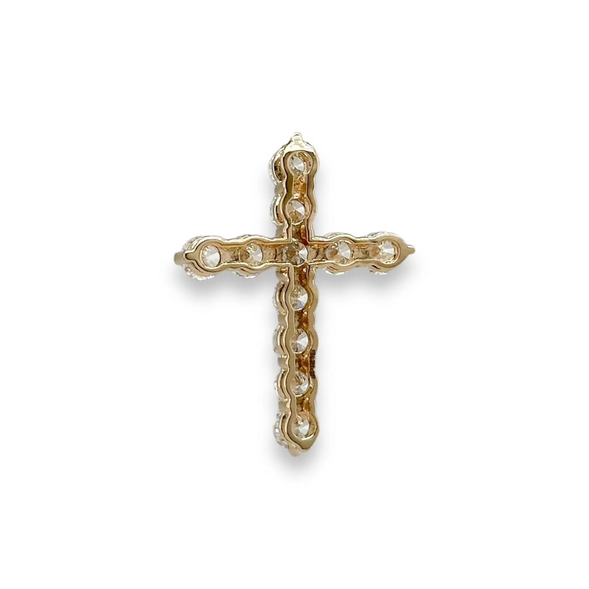 14K Y Gold E/VS1 1.50ctw Lab-Created Diamond Cross