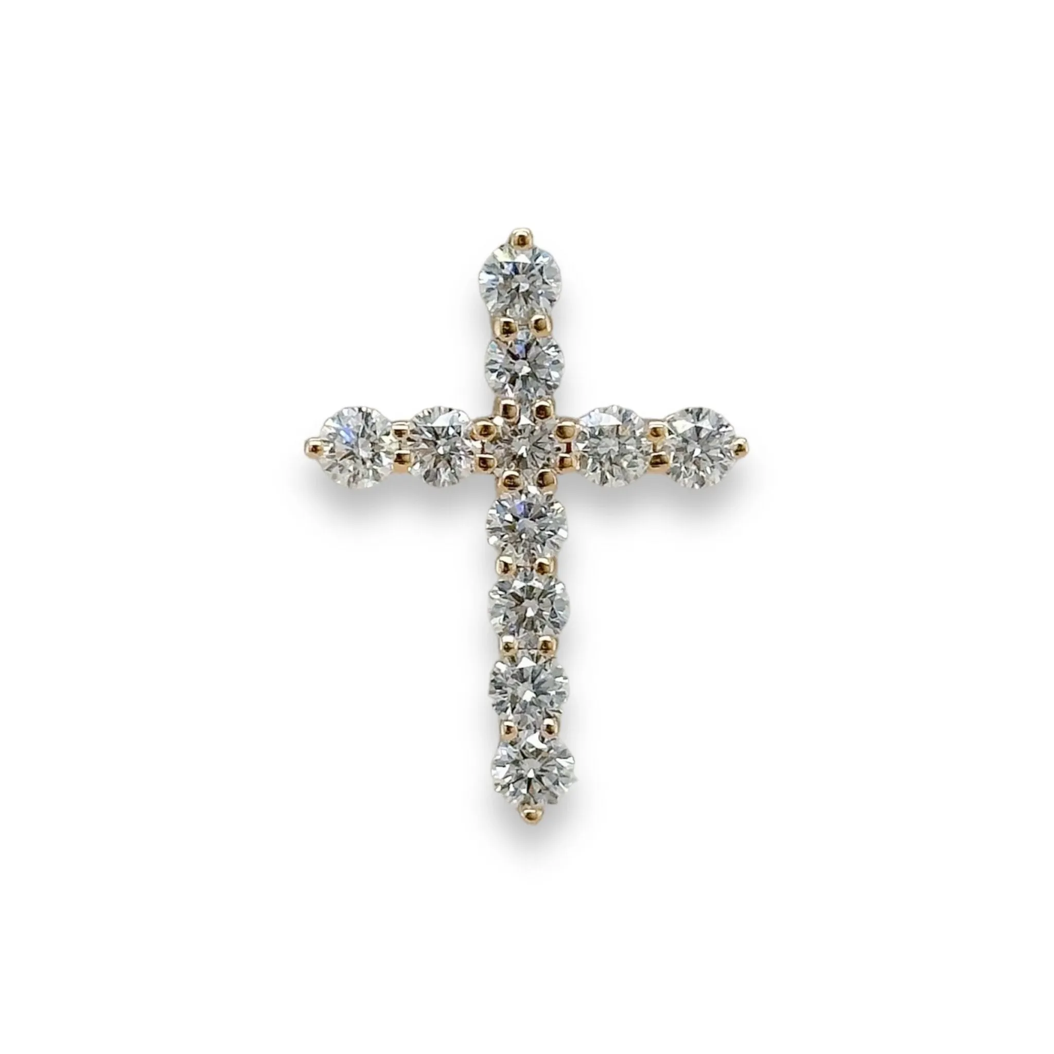 14K Y Gold E/VS1 1.50ctw Lab-Created Diamond Cross