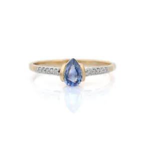 14K Yellow Gold Sapphire Ring