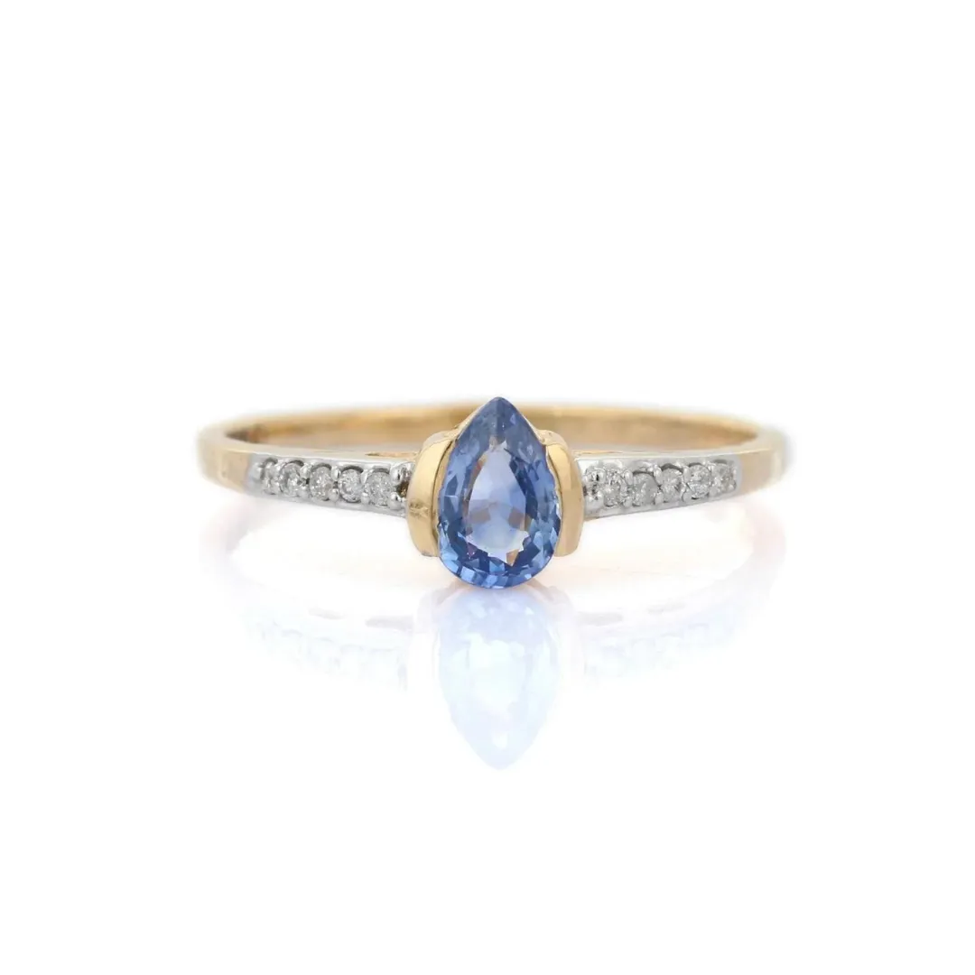 14K Yellow Gold Sapphire Ring