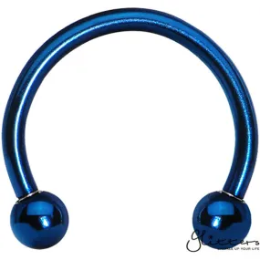 16 Gauge Blue Titanium Ion Plated Surgical Steel Horseshoe/Circular Barbells with Ball