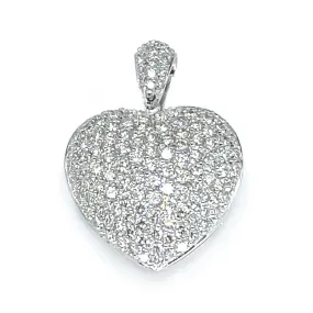 18k Gold Pave Diamond Heart Pendant