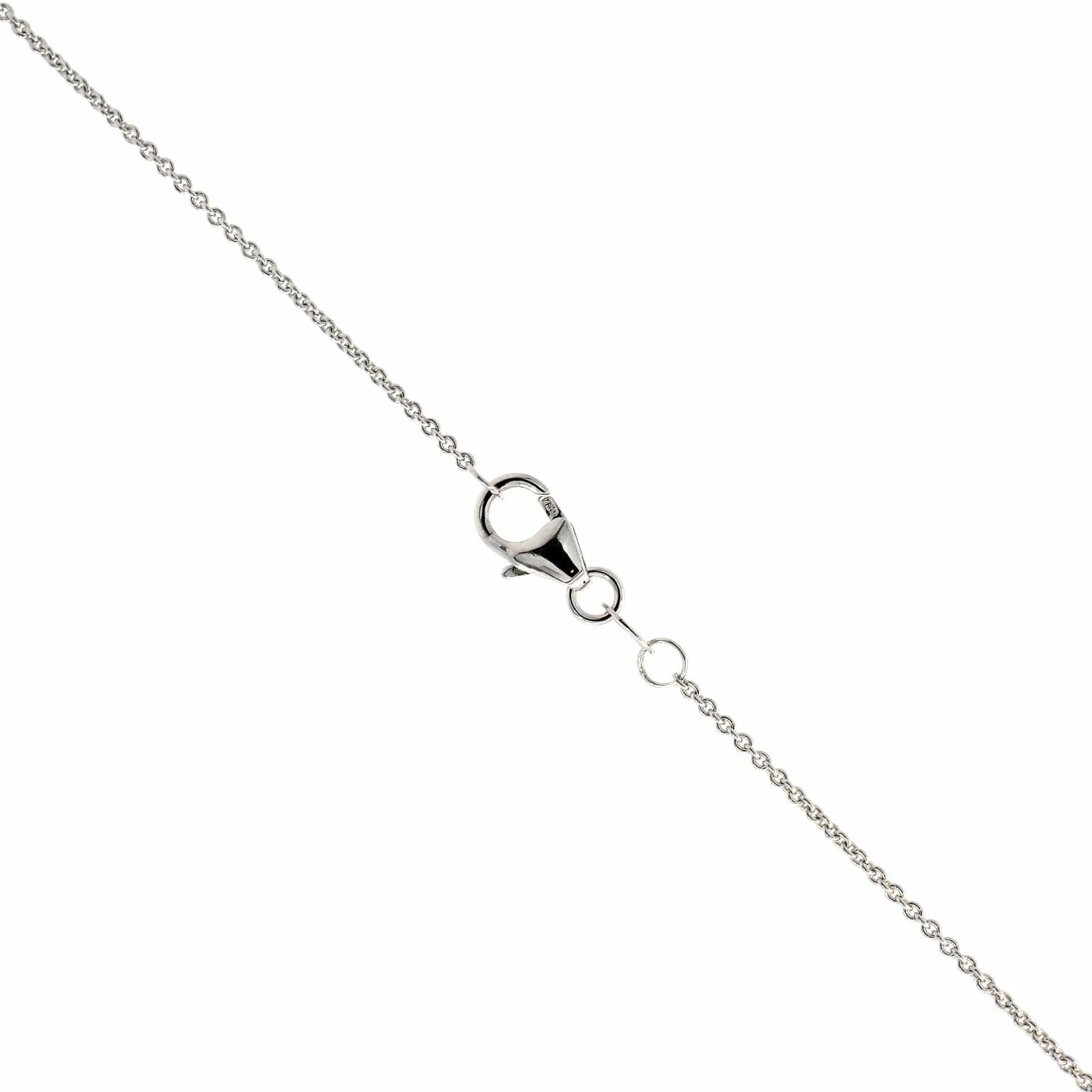 18K White Gold Sapphire Diamond Halo Necklace