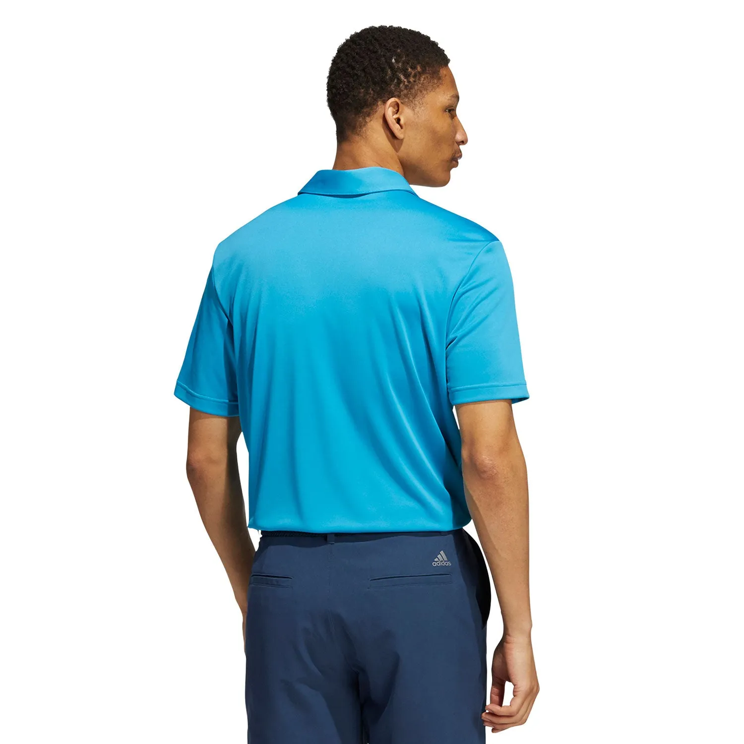 adidas Golf Chest Print Polo Shirt - Sonic Aqua