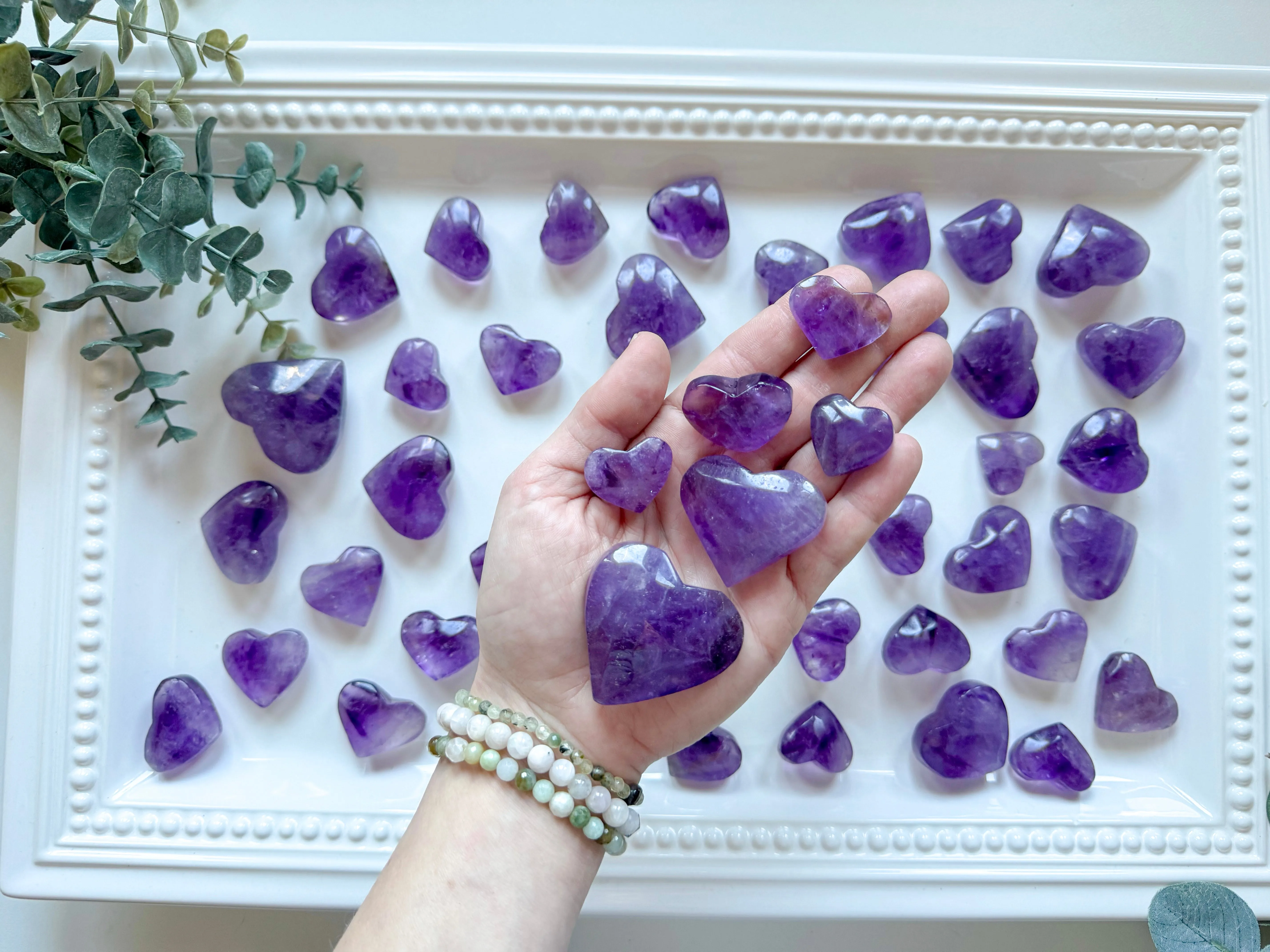 Amethyst Mini Heart Carvings