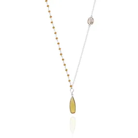 Asymmetrical Citrine Quartz Necklace for Success