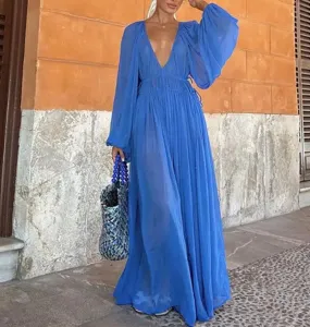 Blue Chiffon Dress