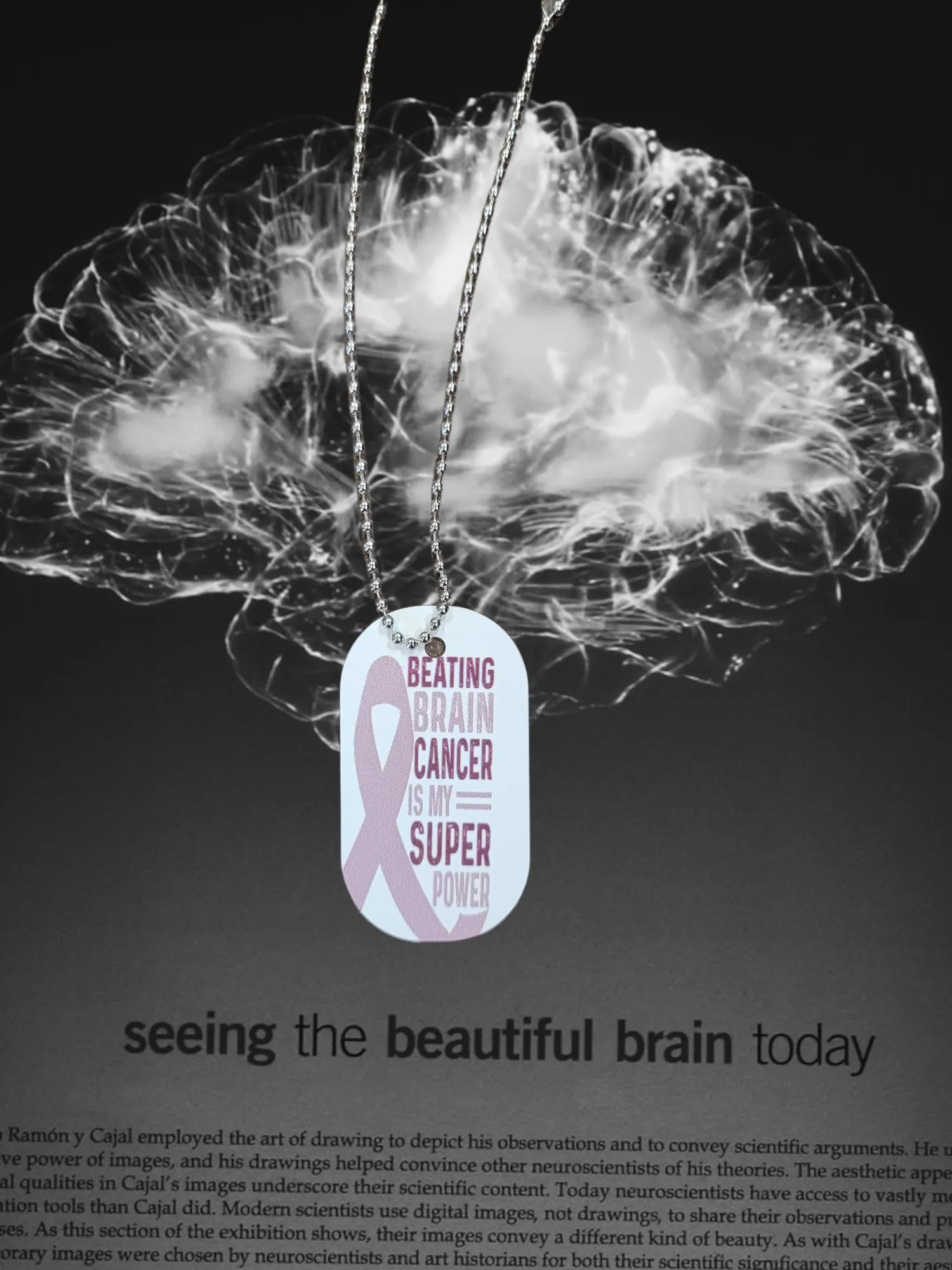 Brain Cancer Awareness Pendant Necklace - Go Gray Charity Necklace