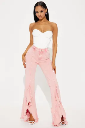 Break Free Ruffled Flare Pant - Pink