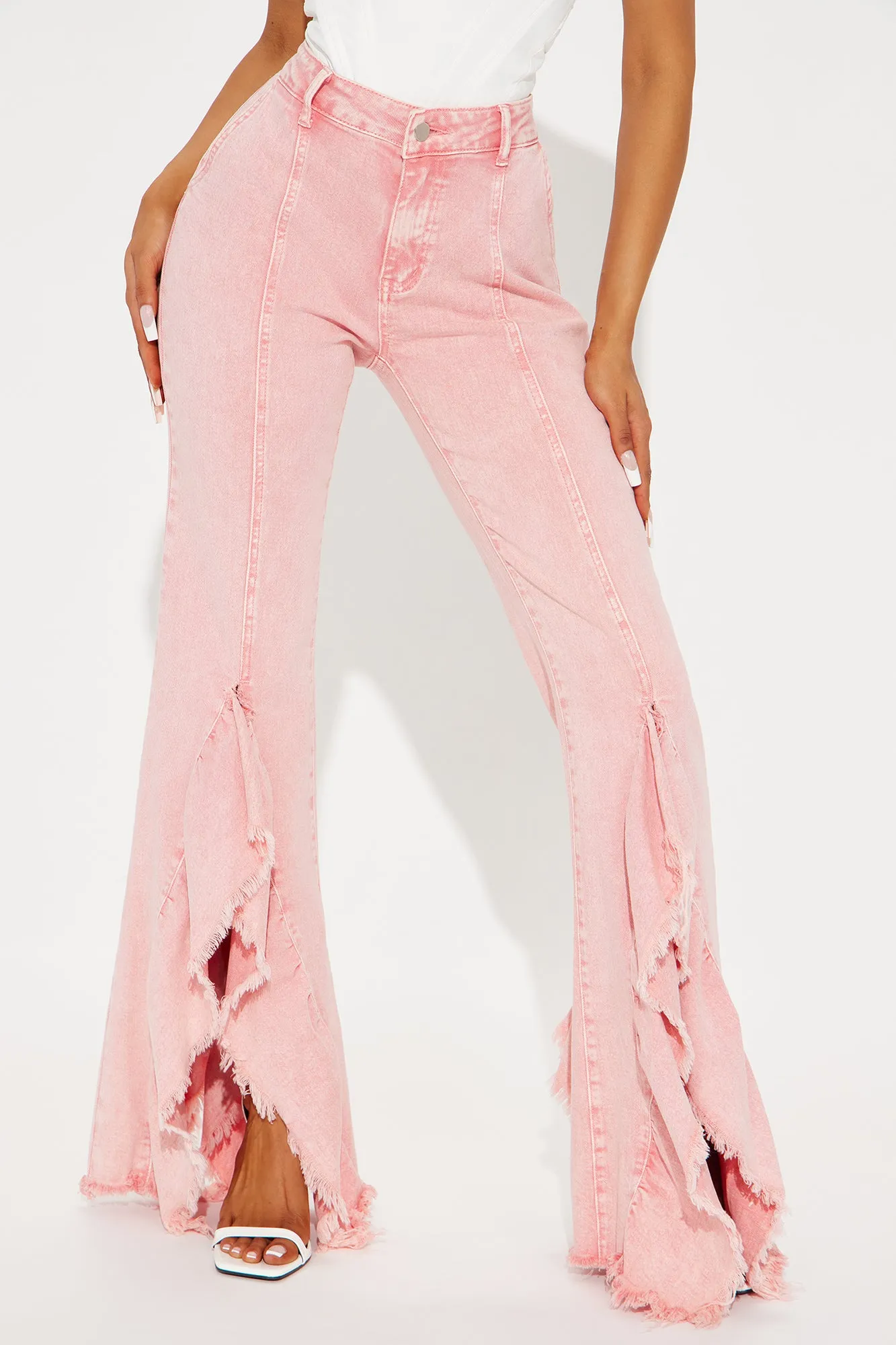 Break Free Ruffled Flare Pant - Pink