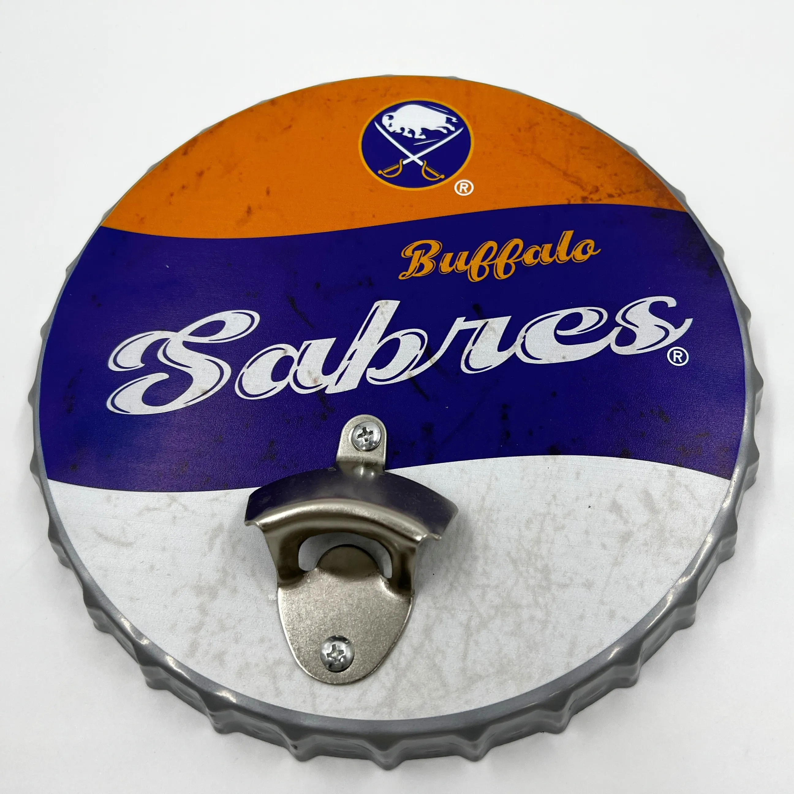 Buffalo Sabres Blue & Gold Metal Bottle Opener Sign