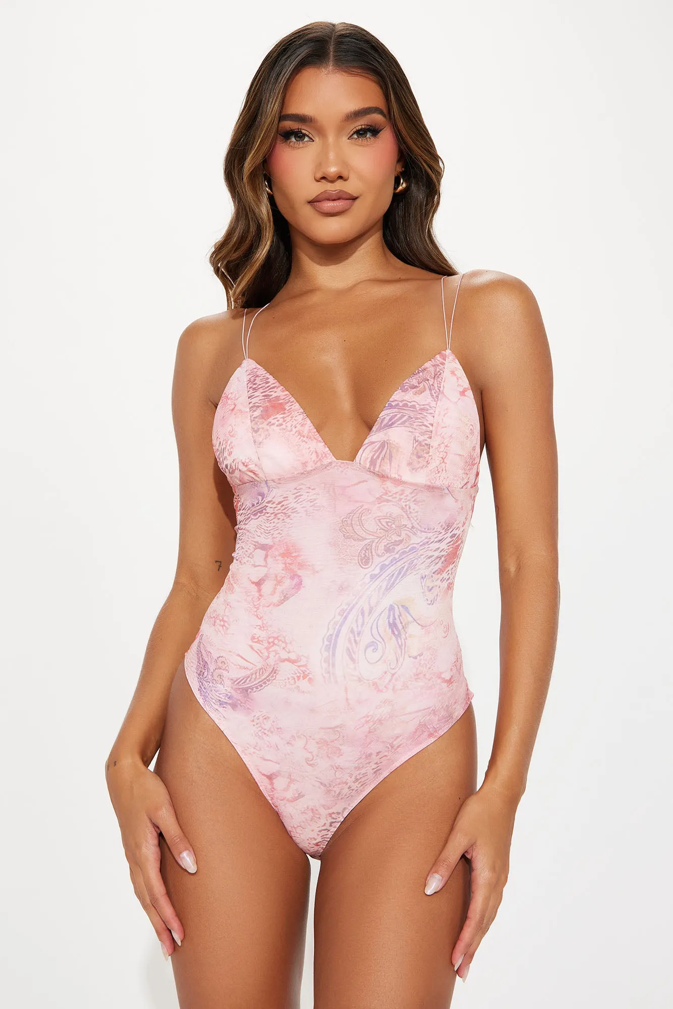 Butterfly Kisses Mesh Bodysuit - Pink/combo