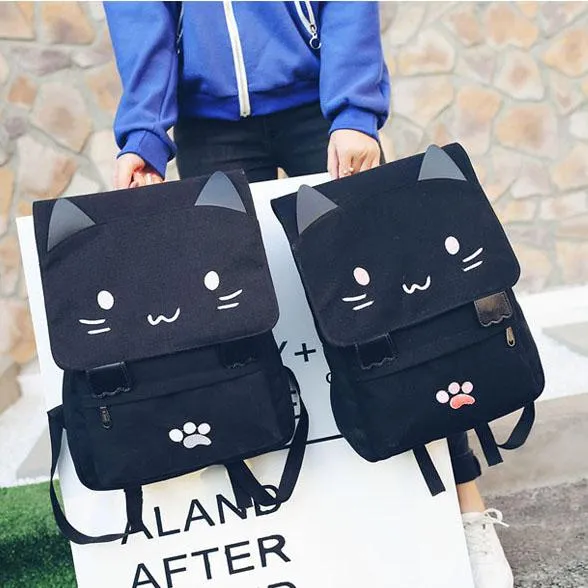 Cat Ears Canvas Backpack SD00730