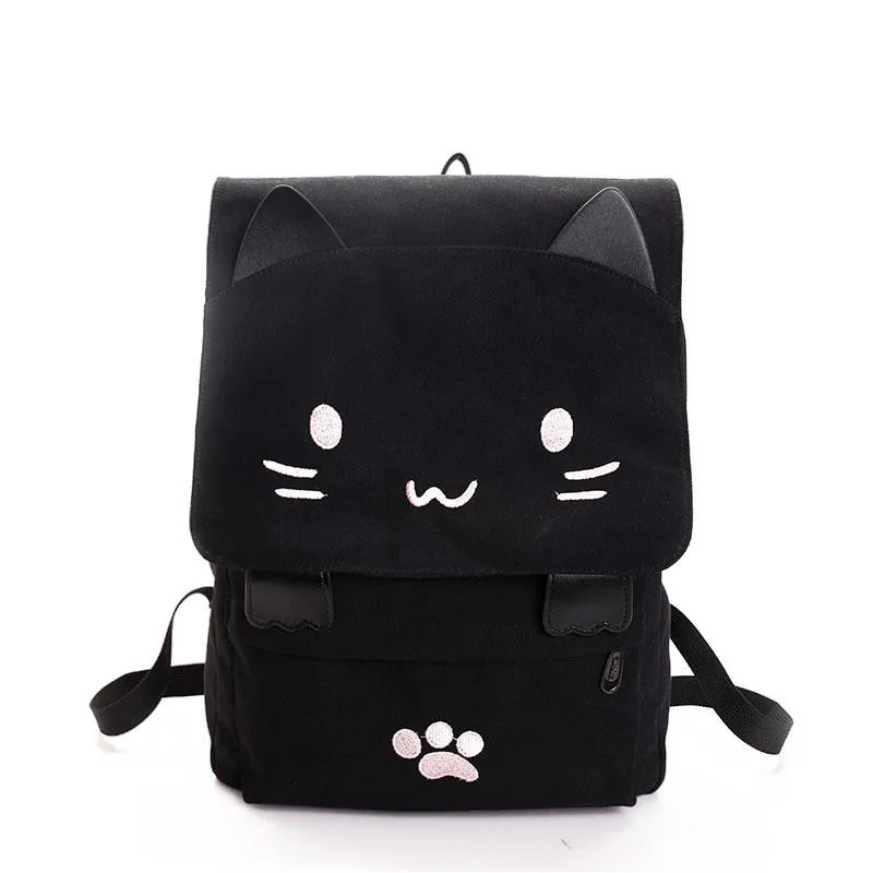 Cat Ears Canvas Backpack SD00730