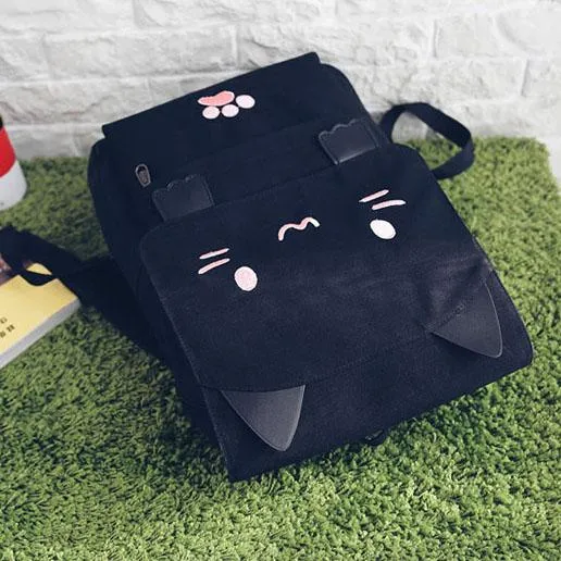 Cat Ears Canvas Backpack SD00730