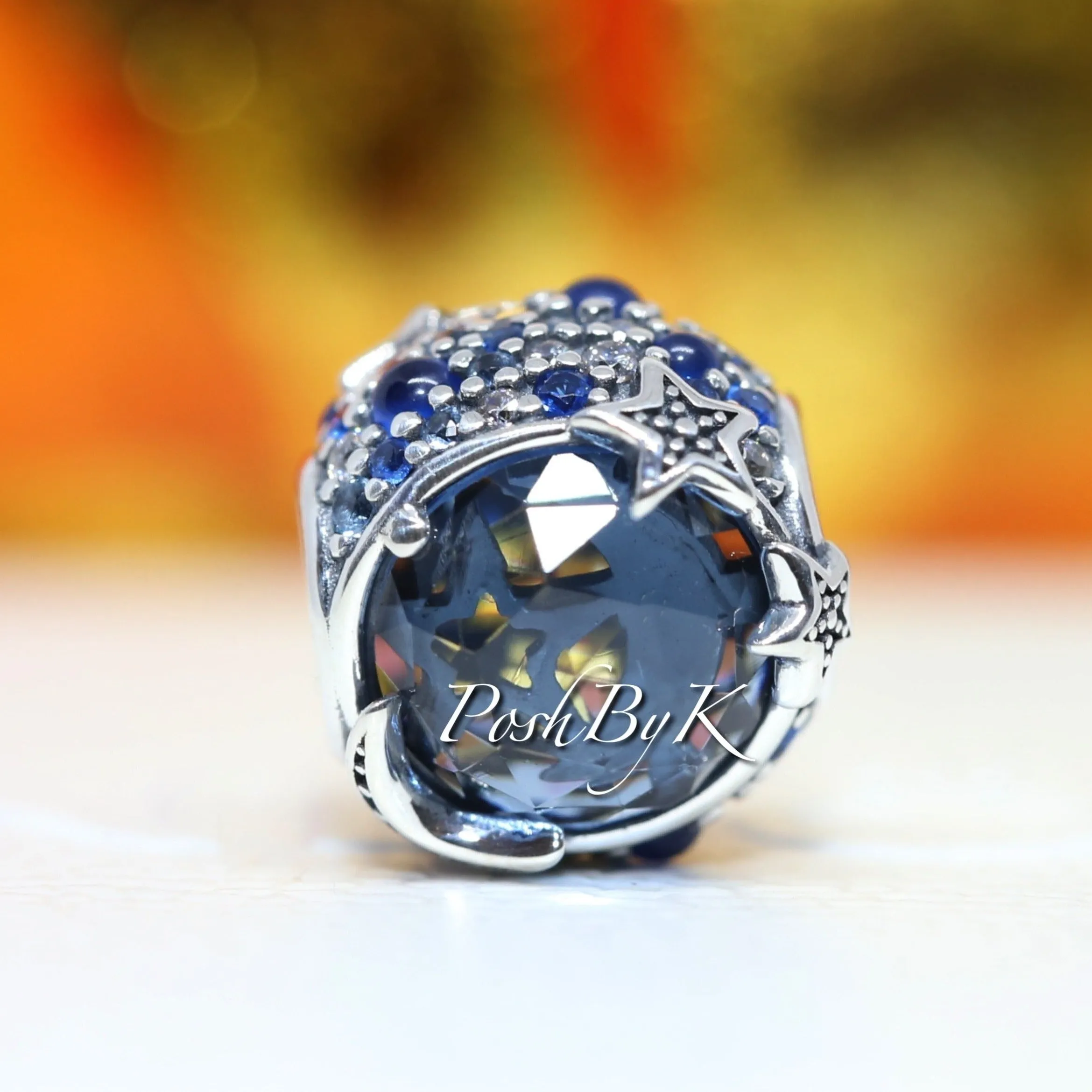 Celestial Blue Sparkling Stars Charm 799209C01