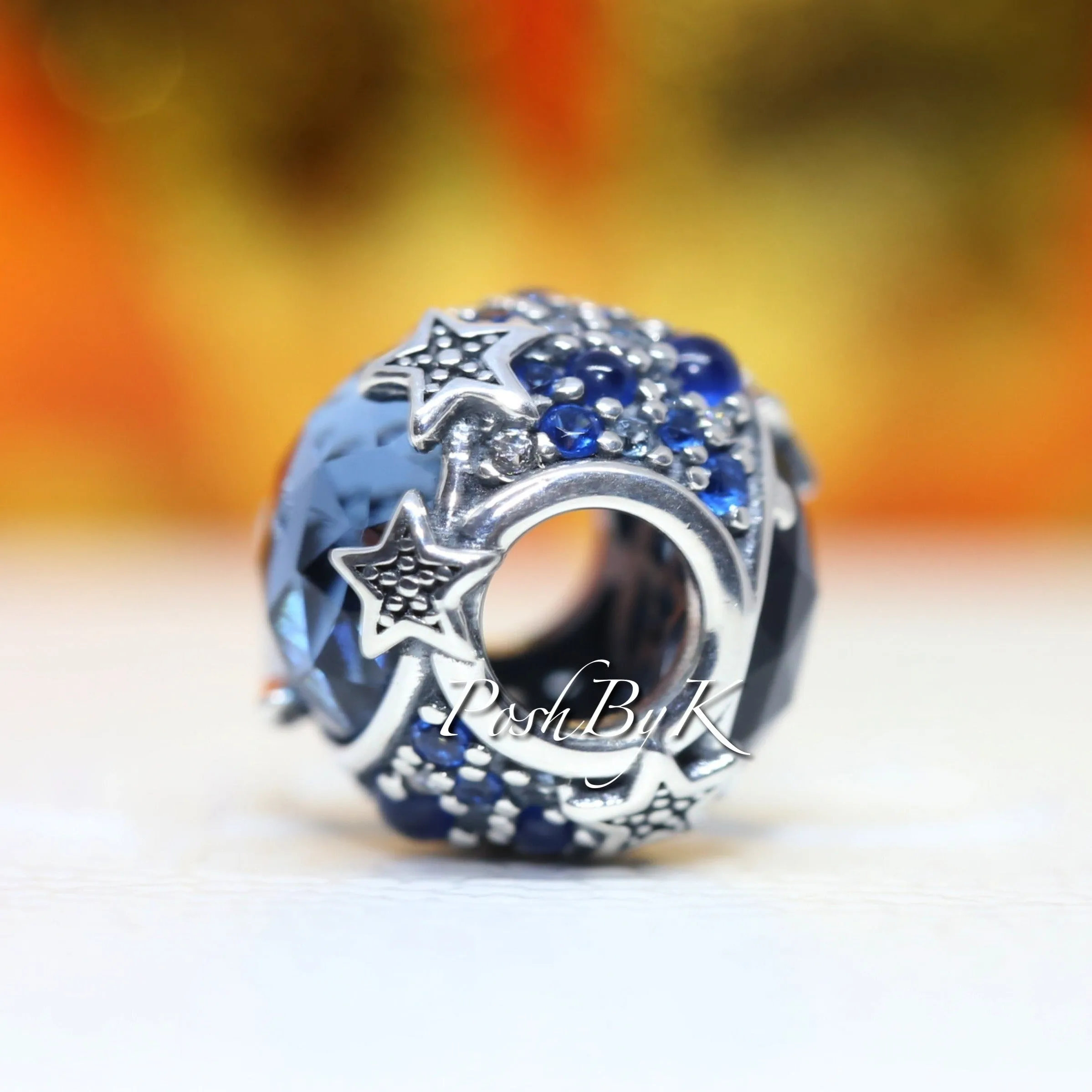 Celestial Blue Sparkling Stars Charm 799209C01