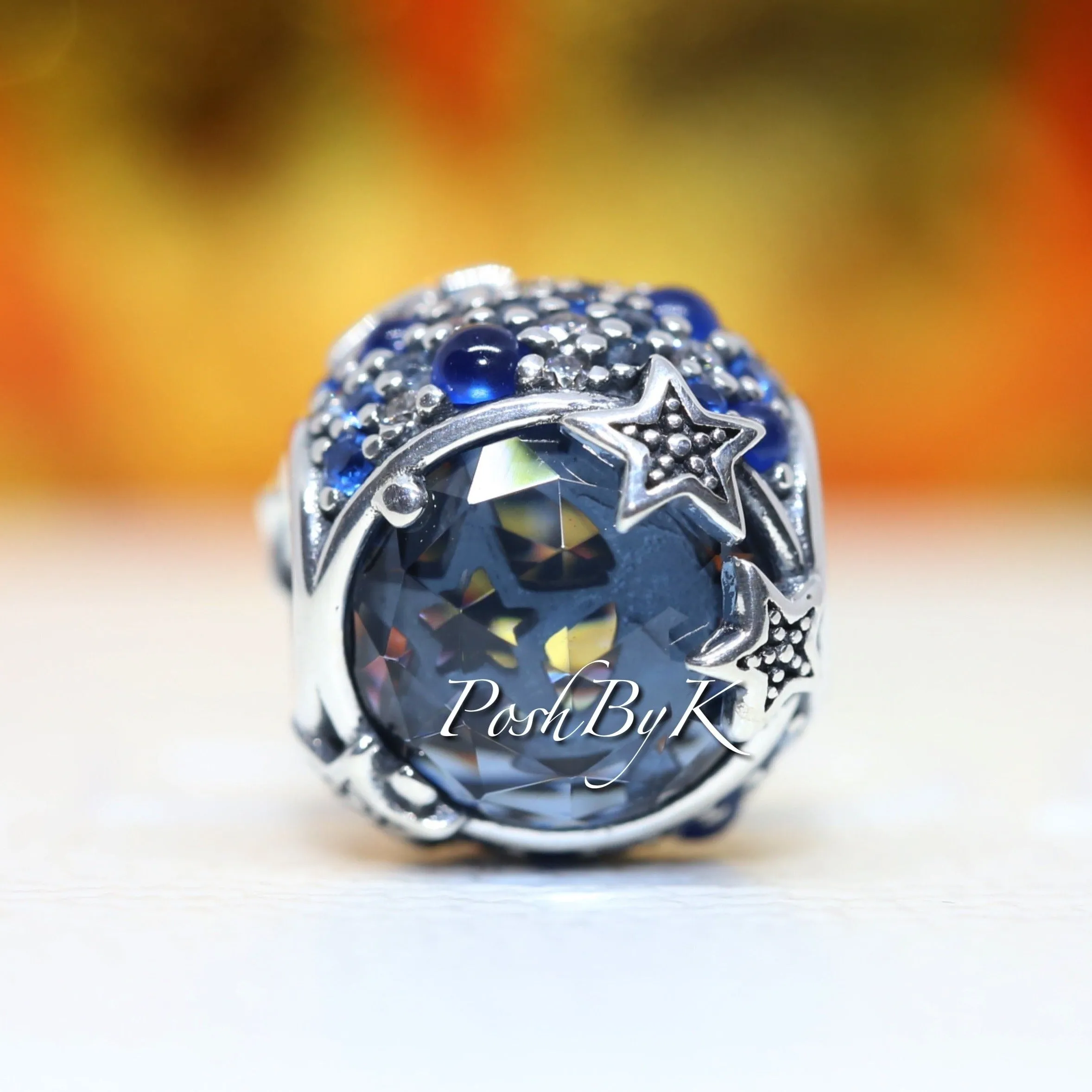 Celestial Blue Sparkling Stars Charm 799209C01