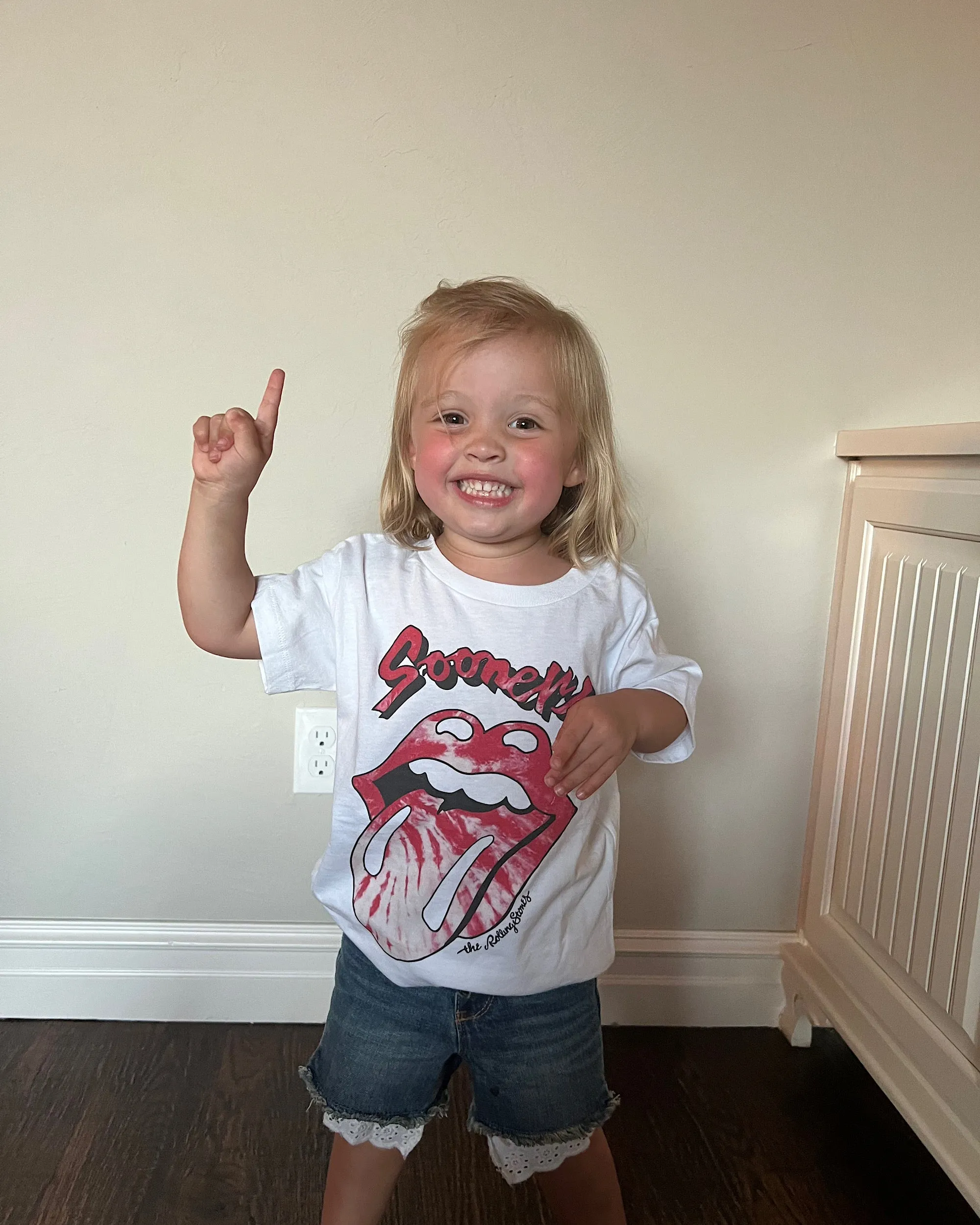 Children's Rolling Stones Sooners Tie Dye Lick White Tee