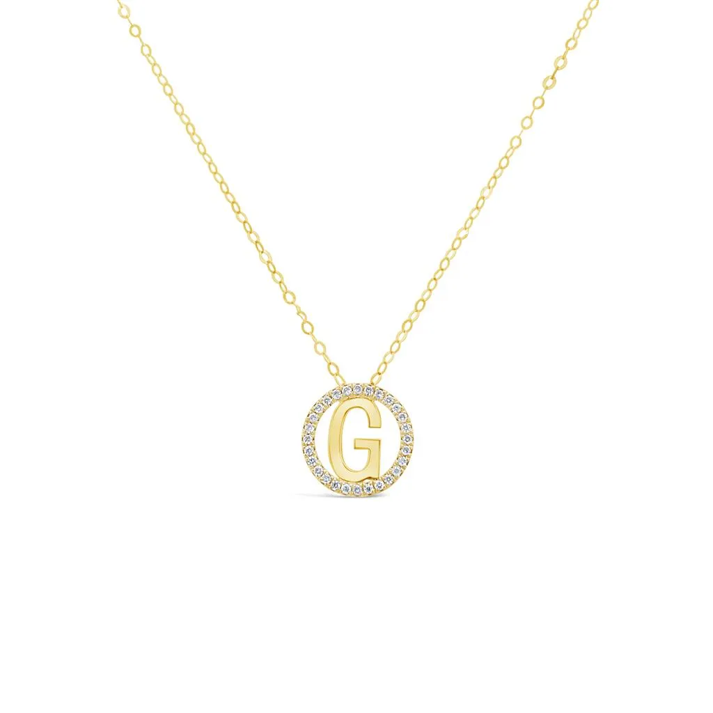 Clara by Martin Binder Diamond Initial G Disc Necklace (0.09 ct. tw.)