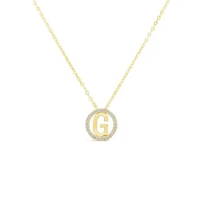 Clara by Martin Binder Diamond Initial G Disc Necklace (0.09 ct. tw.)