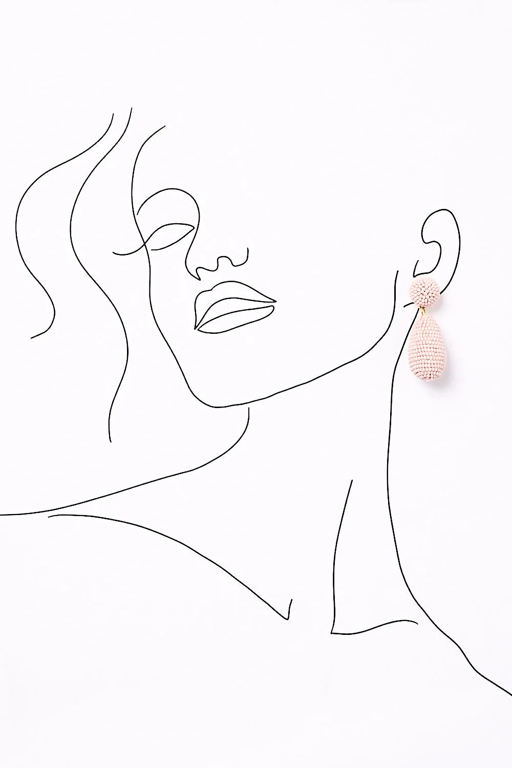 Cocoon Beaded Earrings in Light Pink