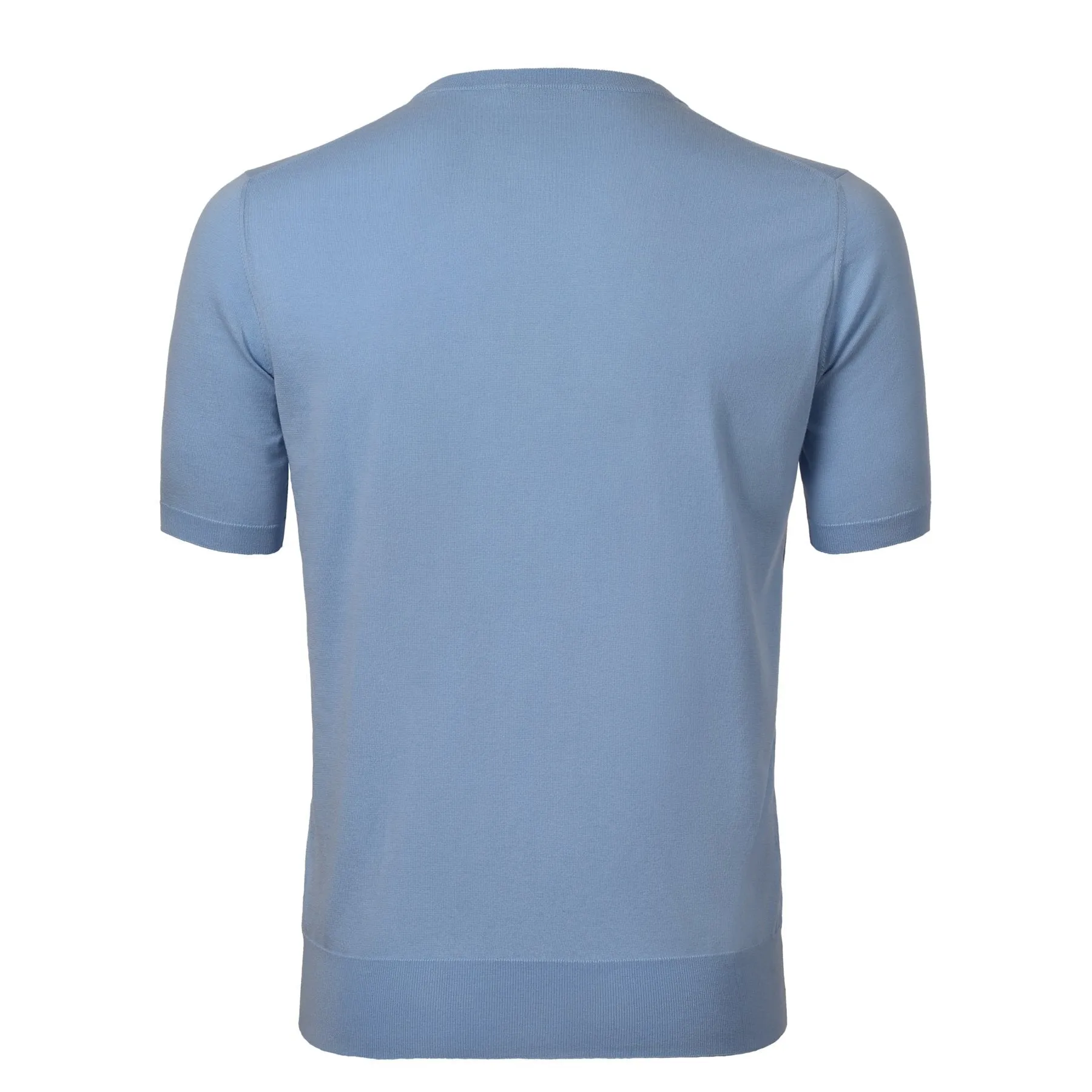 Crew-Neck Cotton Light Blue T-Shirt