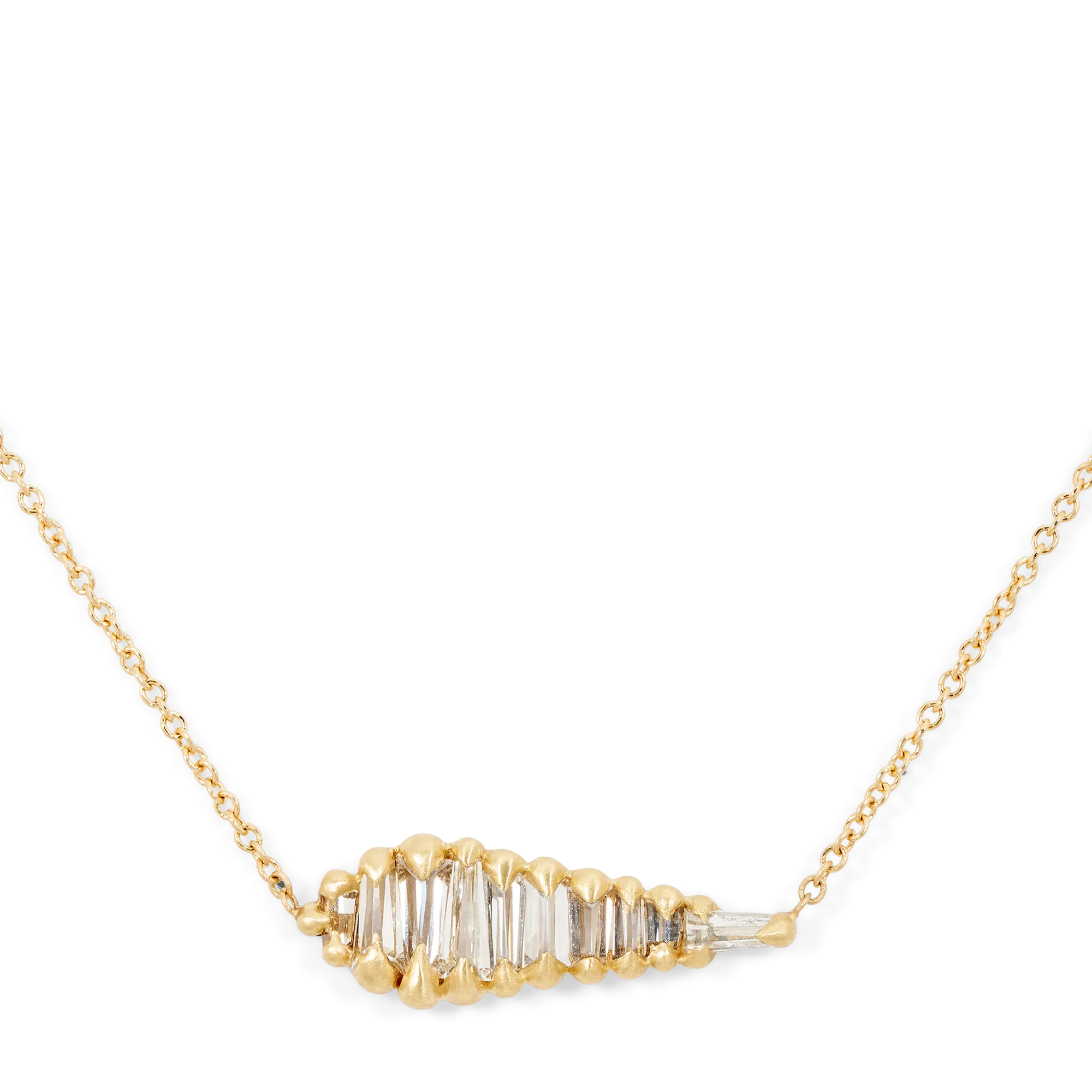 Diamond Baguette Shard Necklace - 11368