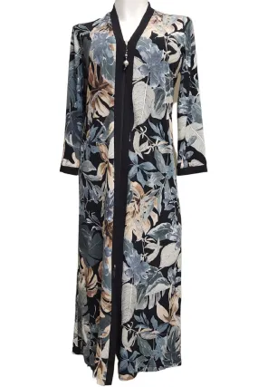 Diamond Tea Printed Zip Robe, Silver (23975)