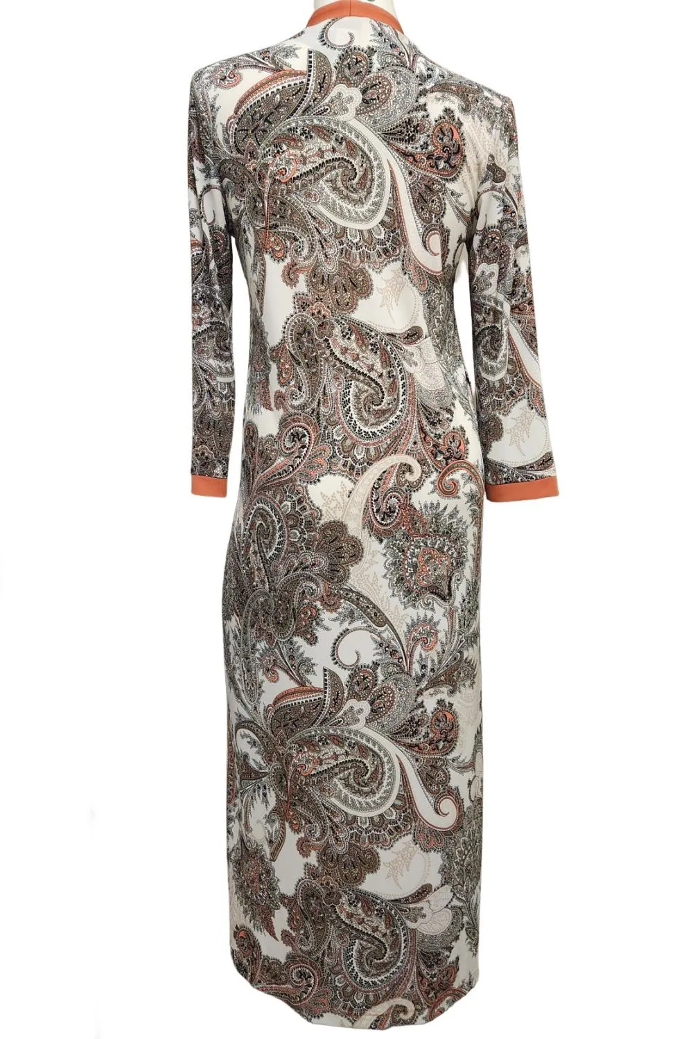 Diamond Tea Printed Zip Robe, Terracotta (23975)