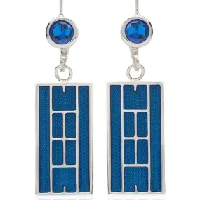 Enamel Tennis Court Lever Back Earrings