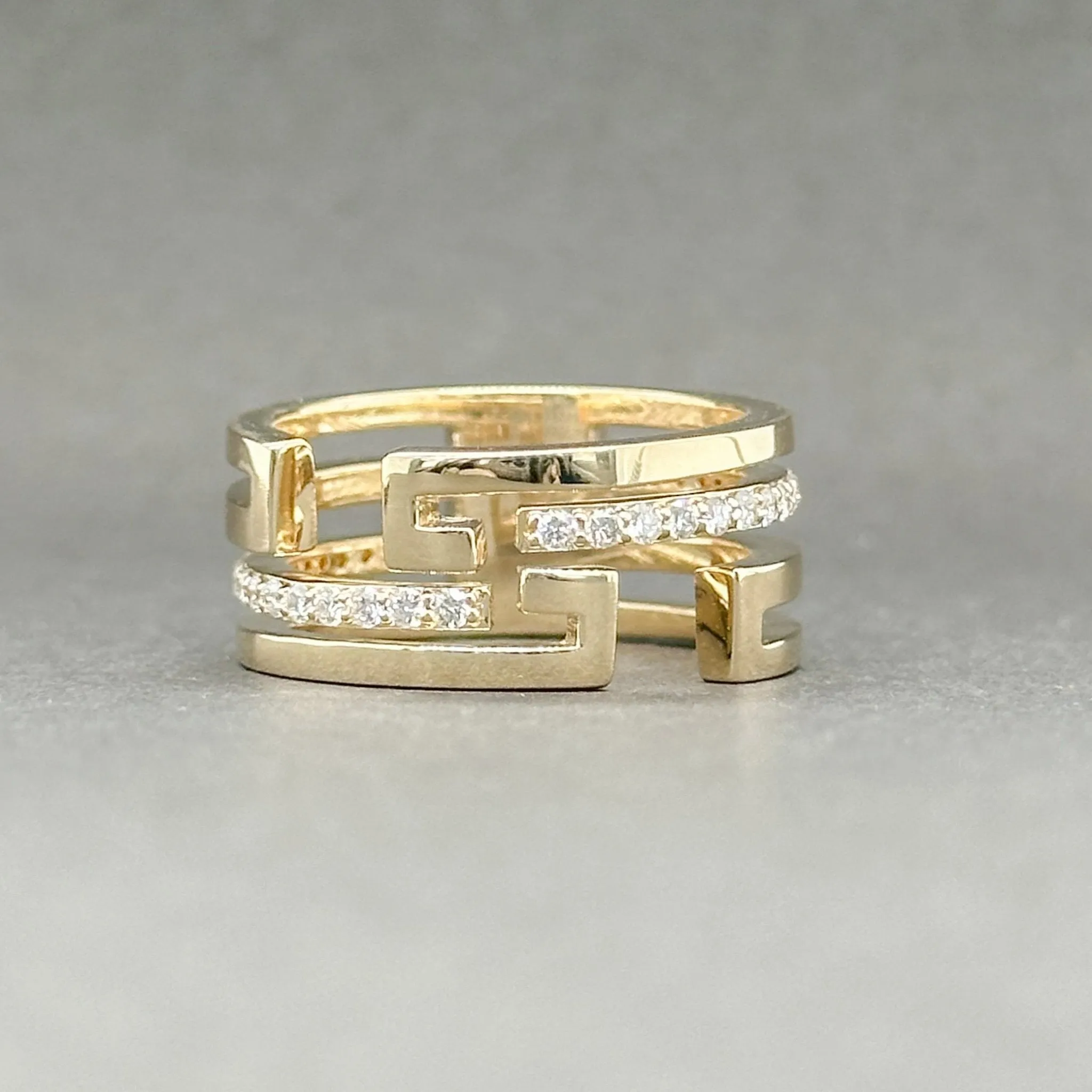 Estate 14K Y Gold 0.43ctw G/SI1-2 Diamond Geometric Ring