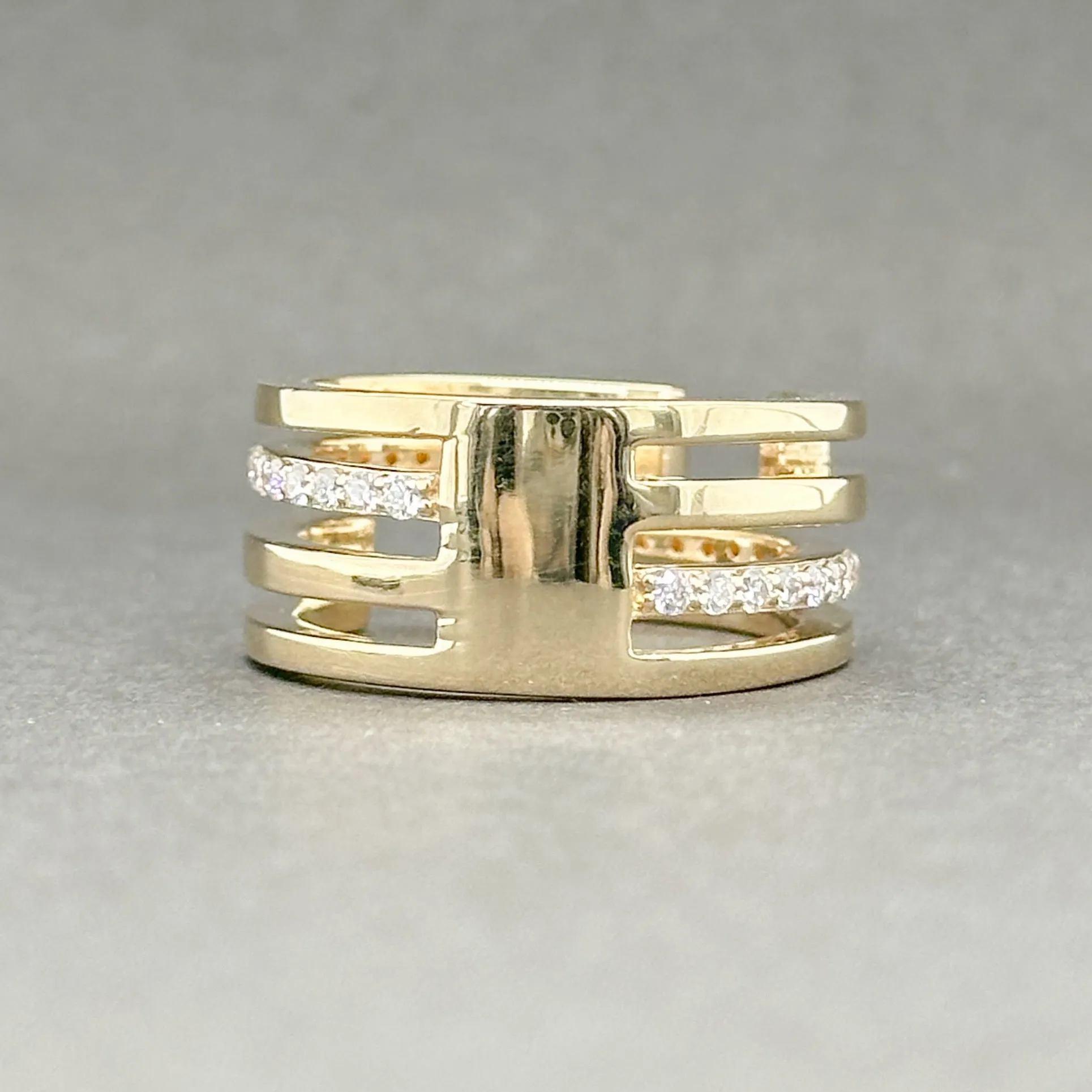 Estate 14K Y Gold 0.43ctw G/SI1-2 Diamond Geometric Ring