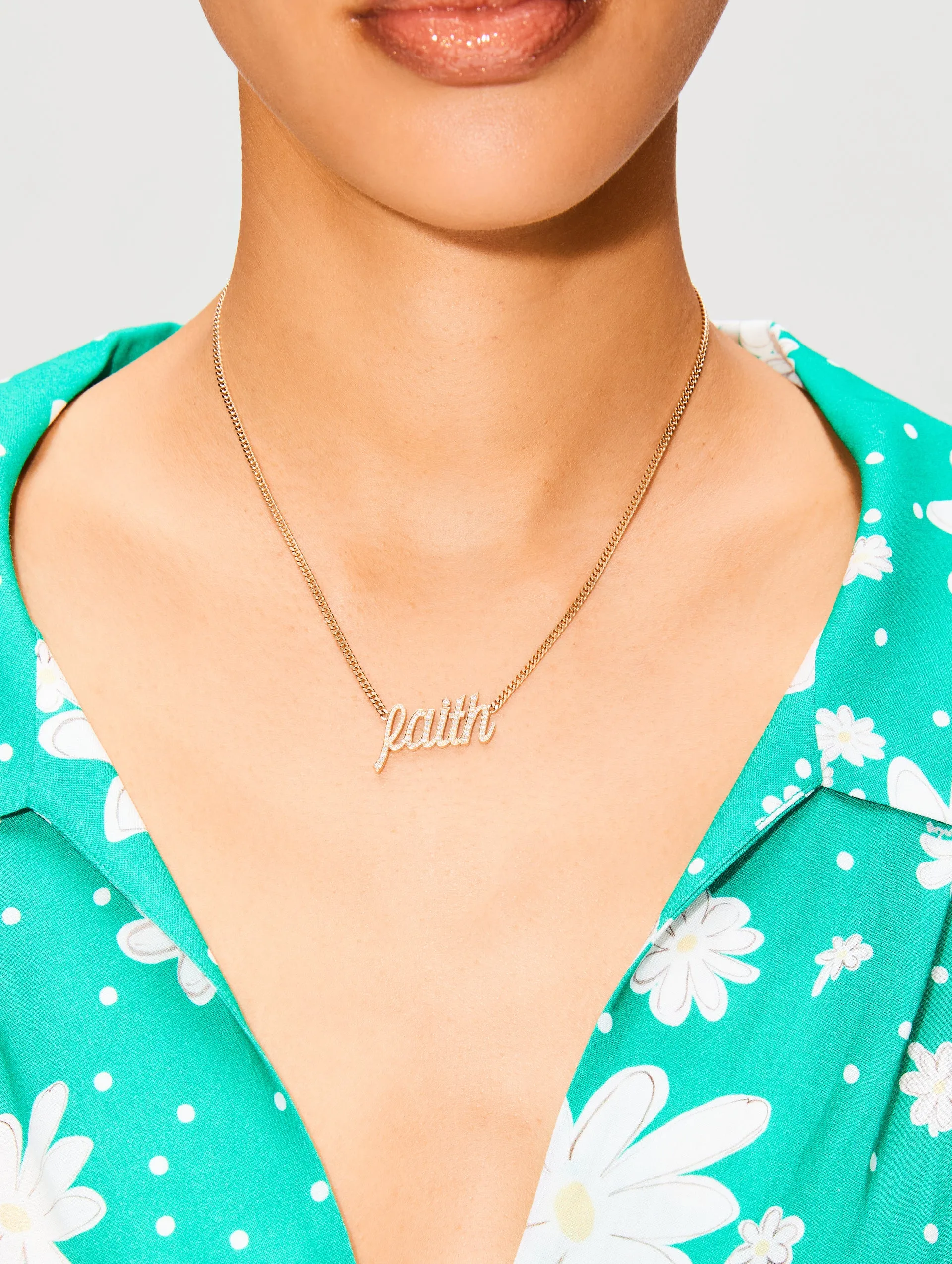 Faith Small La Firma Diamond Necklace