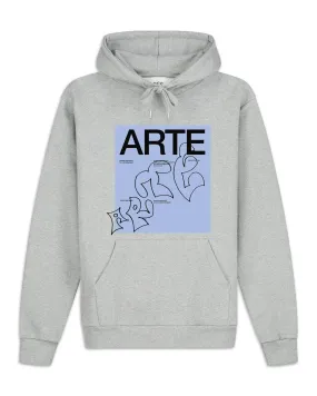 Felpa Arte Harris Blue Front Hoodie Grey