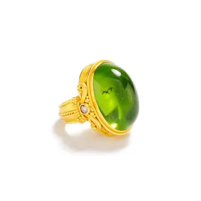 Fleur De Lys Peridot Ring