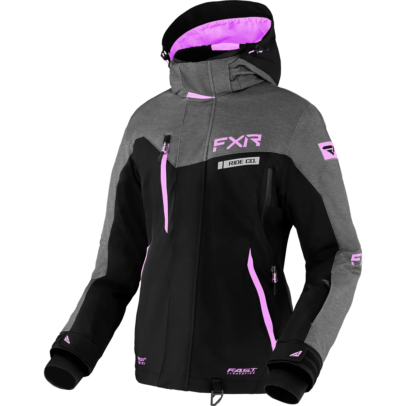 FXR Women's Renegade FX Jacket Black/Grey Heather/Lilac