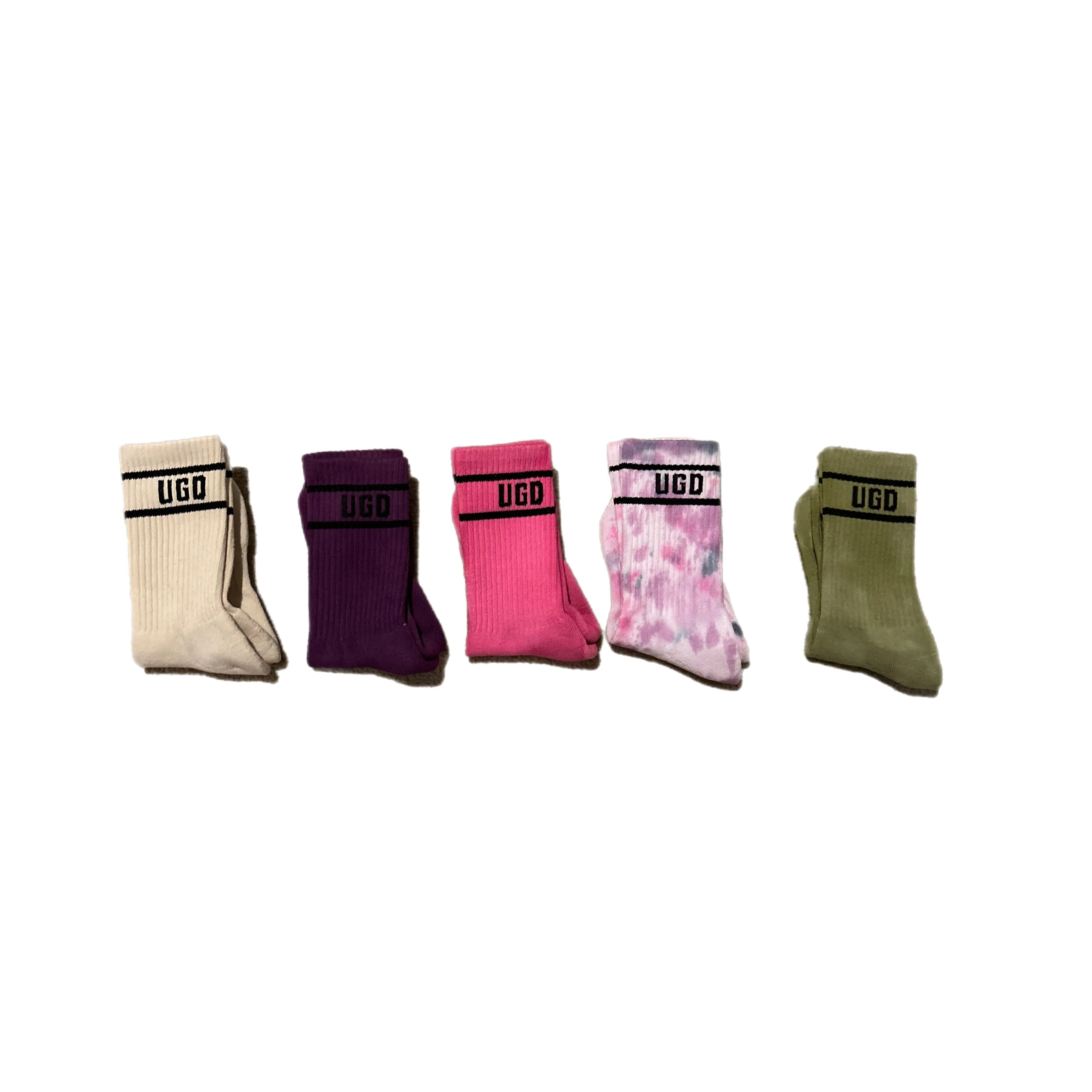 Hand Dyed/ Tie Dye UGD SIGNATURE Crew Socks Multiple Colours