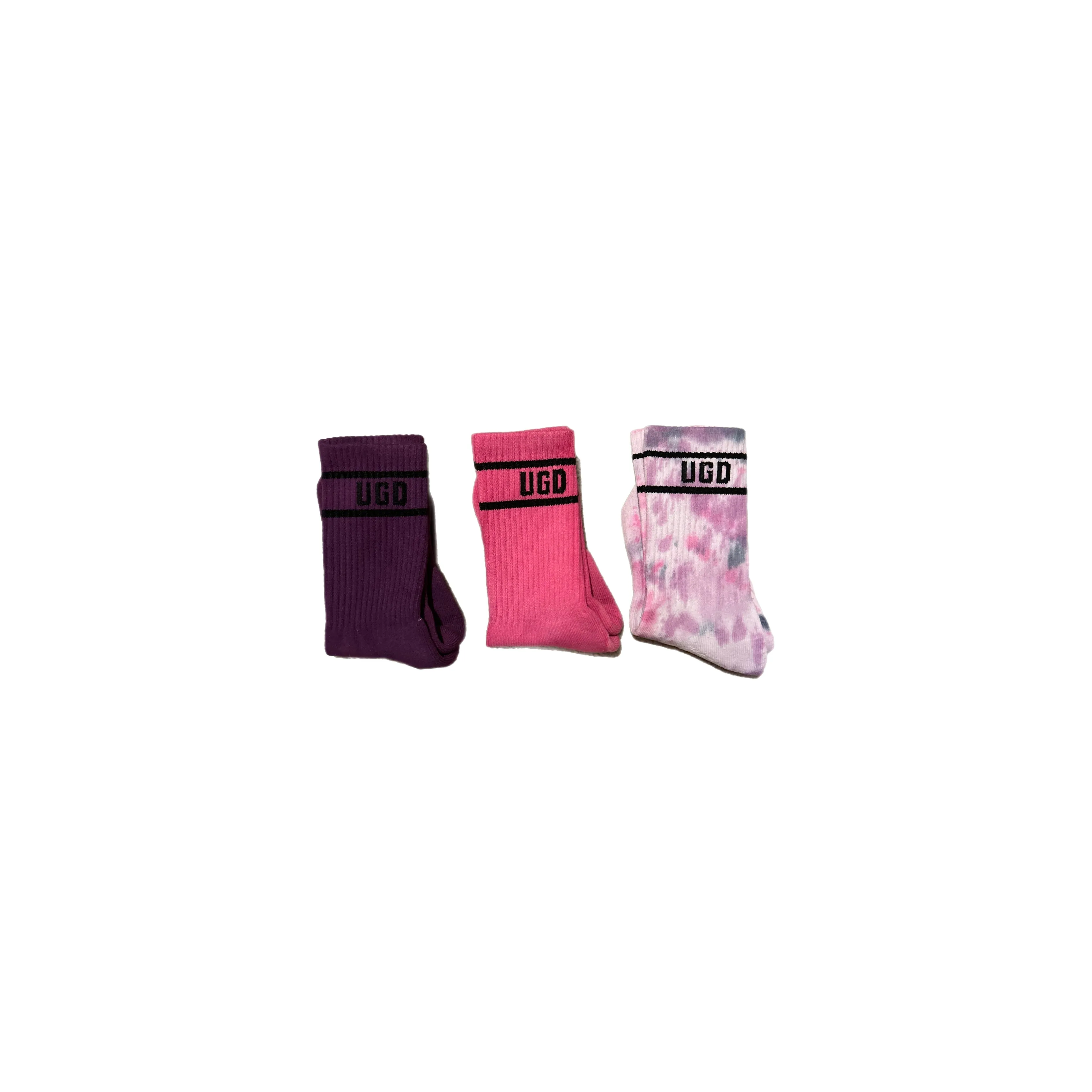 Hand Dyed/ Tie Dye UGD SIGNATURE Crew Socks Multiple Colours