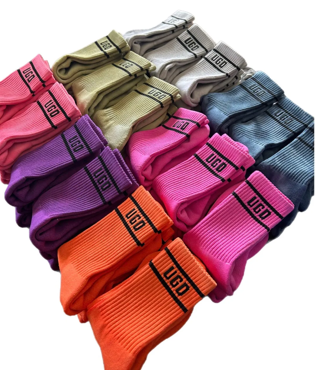 Hand Dyed/ Tie Dye UGD SIGNATURE Crew Socks Multiple Colours