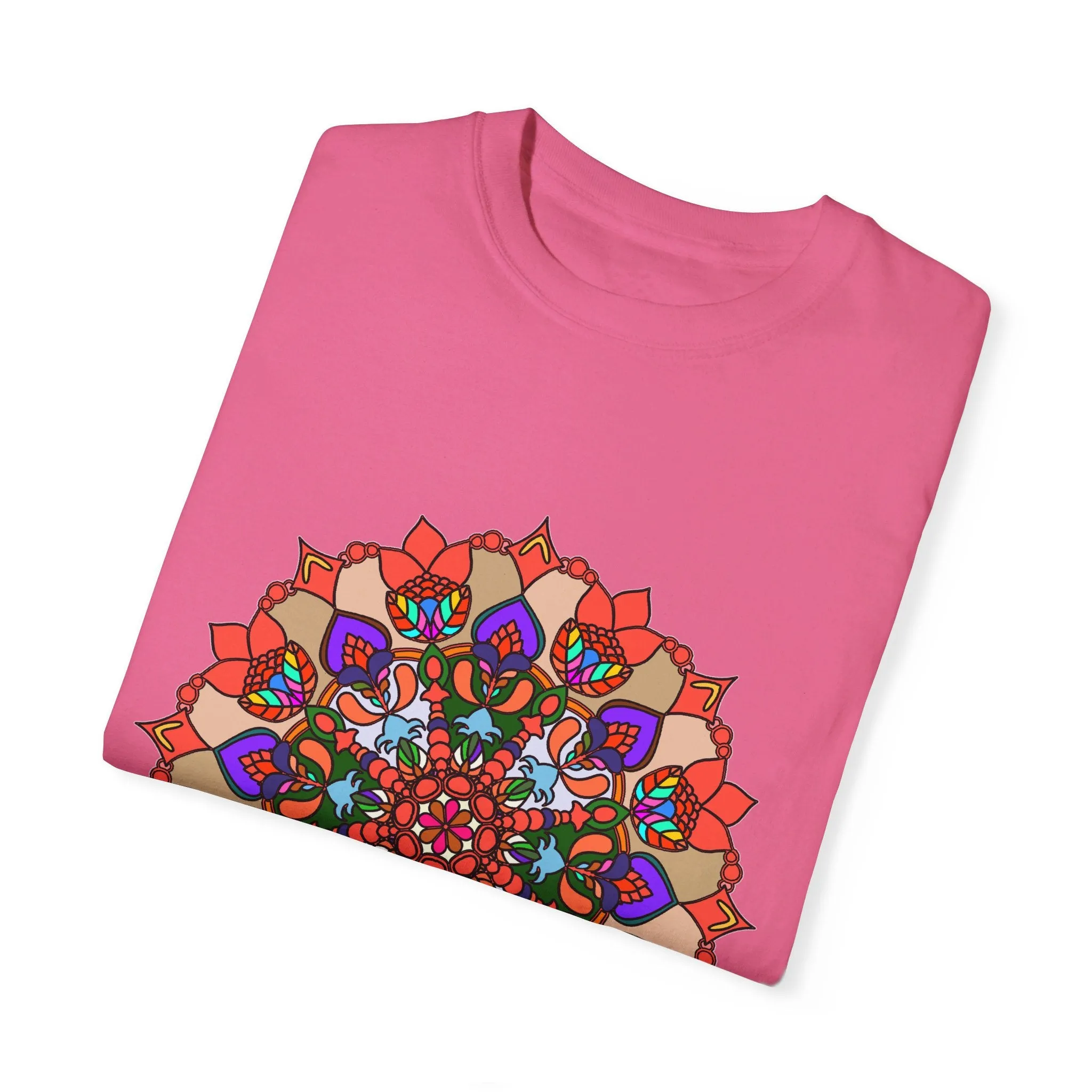 Handmade Mandala Design T-Shirt - 100% Cotton