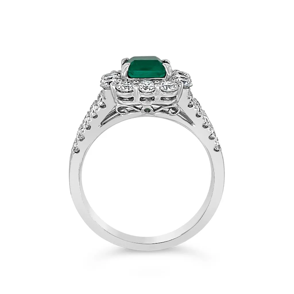 Irisa by Martin Binder Emerald & Diamond Ornate Ring