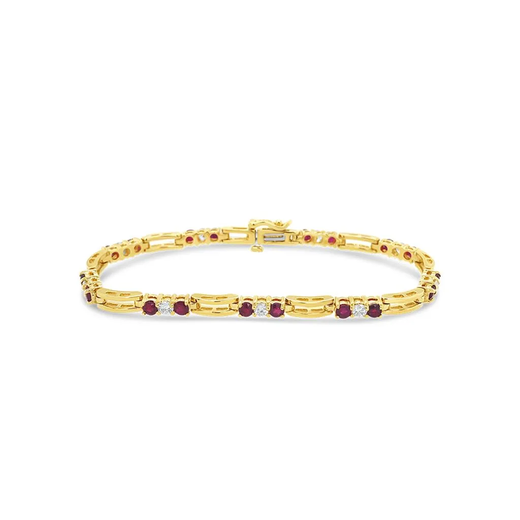 Irisa by Martin Binder Ruby & Diamond Station Tennis Bracelet