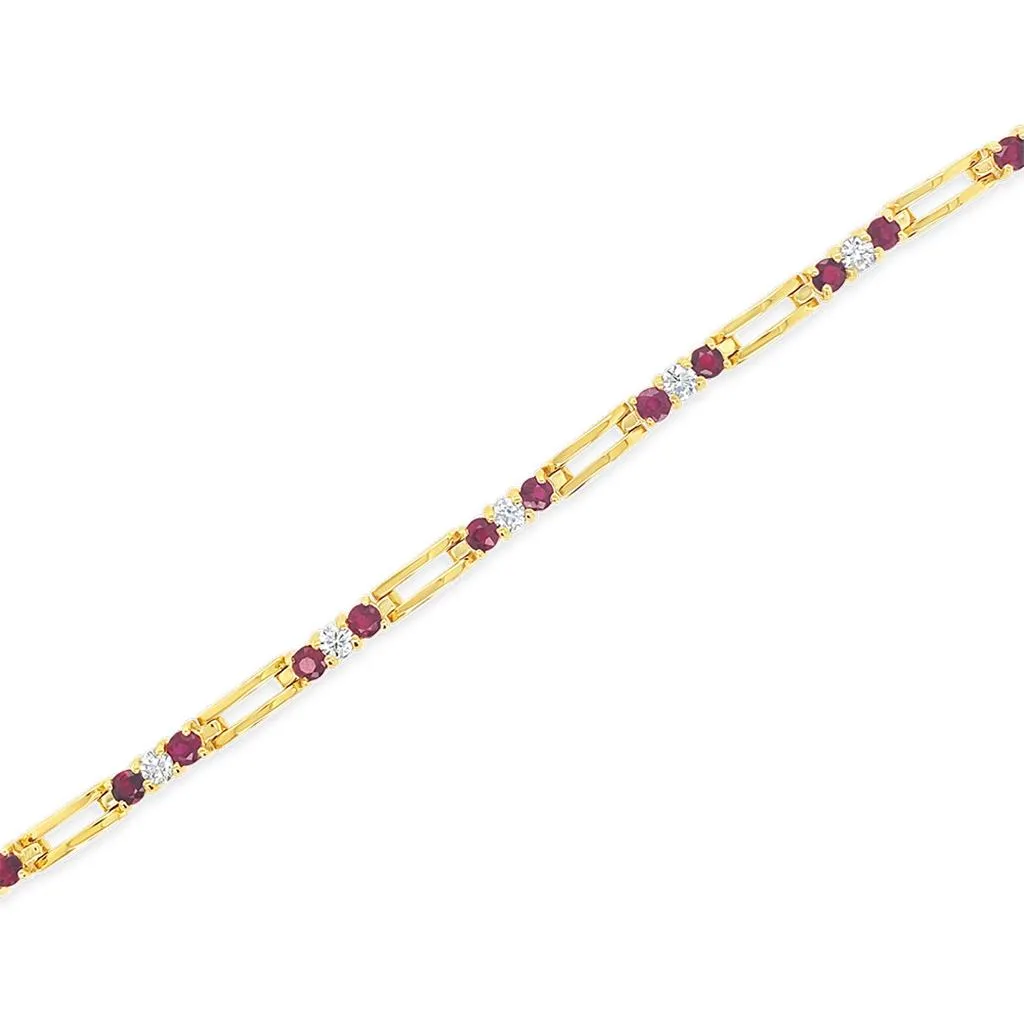 Irisa by Martin Binder Ruby & Diamond Station Tennis Bracelet