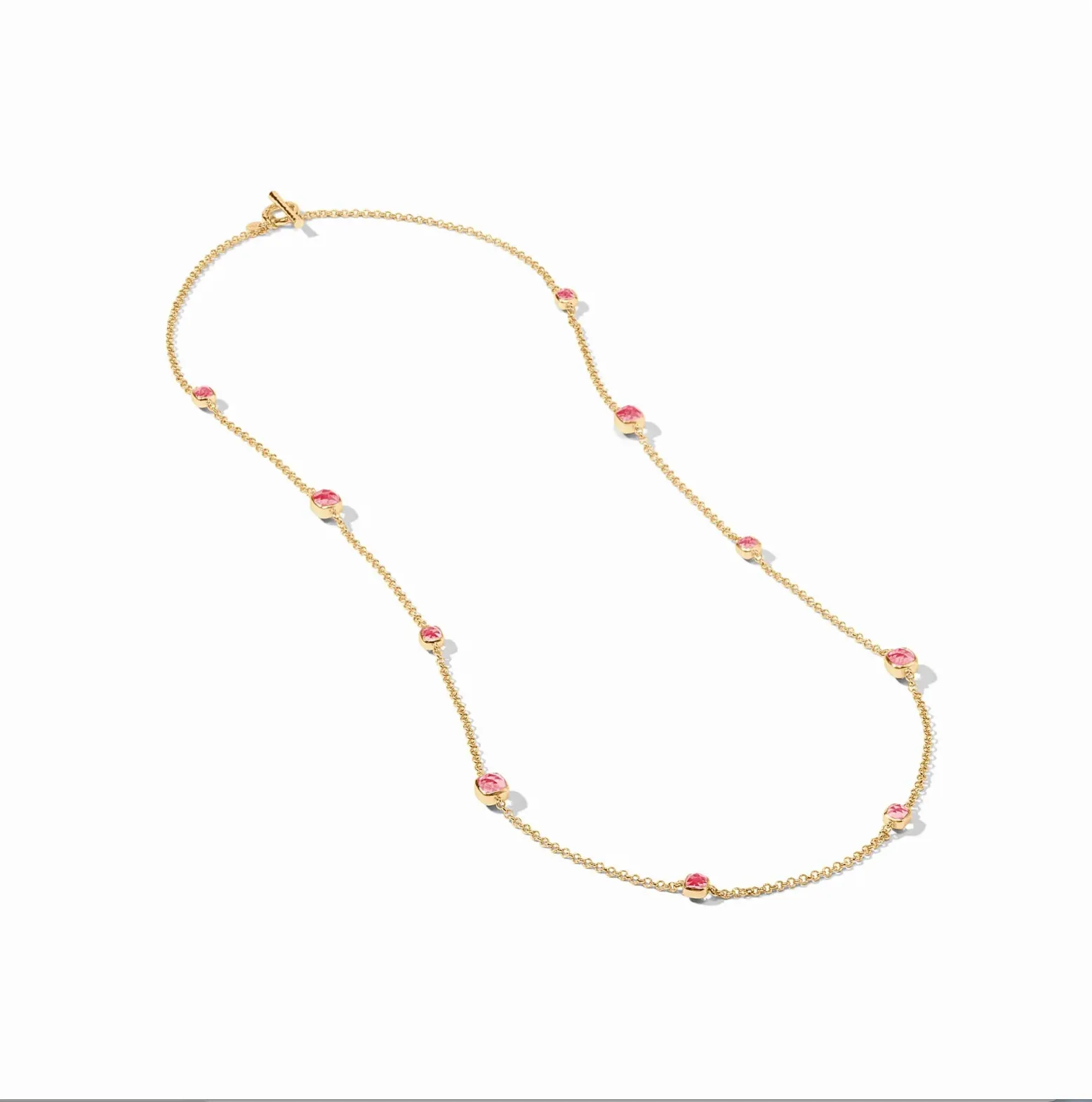 Julie Vos Aquitaine Station Necklace, Peony Pink